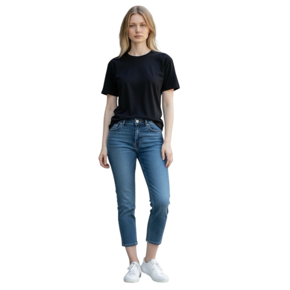 Silver Suki Women’s Mid Rise Capri Straight Leg Denim Dark Wash Jeans Sz 28 Y2K